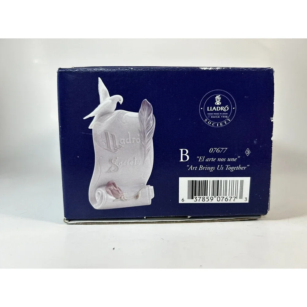 Lladro Collector's Society Scroll With Dove Art. Brings Us Together New In Box